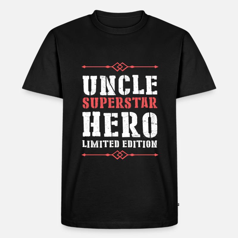 Bester Onkel Held Spruch - Männer Premium Bio T-Shirt - Schwarz