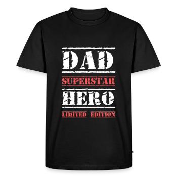 Meilleur Papa Star Papa Papa Papa - T-shirt Premium bio Homme - noir - Devant - Nico (187cm)