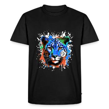 Portrait Tête De Guépard Coloré - T-shirt Premium bio Homme - noir - Devant - Nico (187cm)