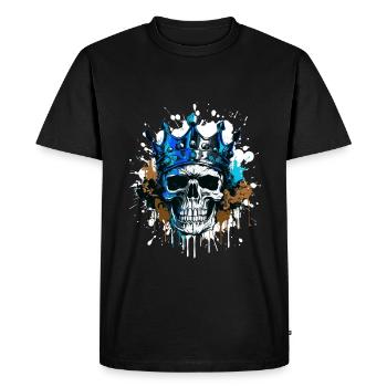 Skull King Crown Skeleton Colorful - Men's Premium Organic T-Shirt - black - Front - Nico (187cm)