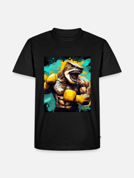 Shark Animal Boxer Fighter - Men's Premium Organic T-Shirt - black