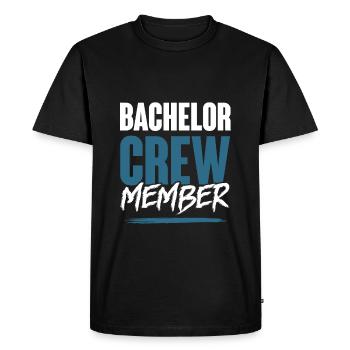 Bachelor Crew - Men's Premium Organic T-Shirt - black - Front - Nico (187cm)