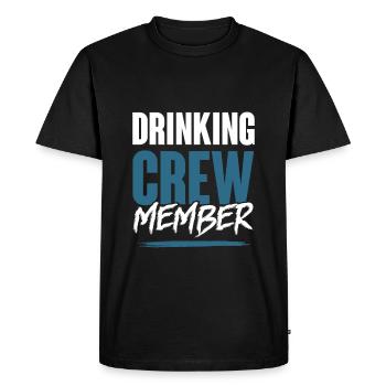 Drinking Crew - Men's Premium Organic T-Shirt - black - Front - Nico (187cm)