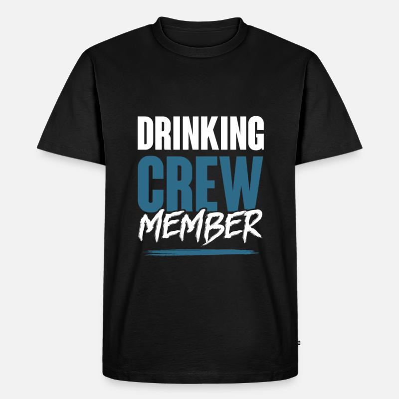 Drinking Crew - Männer Premium Bio T-Shirt - Schwarz