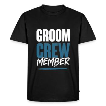 Groom Crew - Men's Premium Organic T-Shirt - black - Front - Nico (187cm)