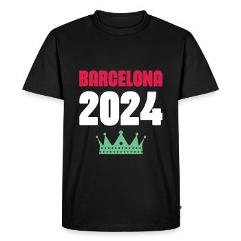 Jours fériés Barcelone 2024 - T-shirt Premium bio Homme - noir - Devant - Nico (187cm)