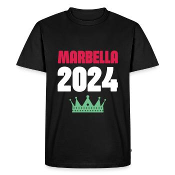 Jours fériés Marbella 2024 - T-shirt Premium bio Homme - noir - Devant - Nico (187cm)
