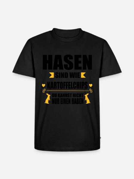 Hasen sind wie Chips - Männer Premium Bio T-Shirt - Schwarz