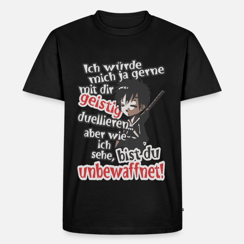 Geistig unbewaffnet! - Männer Premium Bio T-Shirt - Schwarz