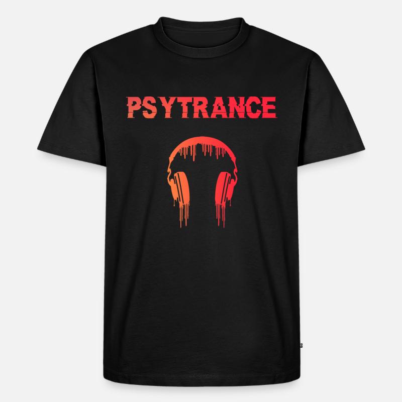 Psytrance Goa Trance Geschenk - Männer Premium Bio T-Shirt - Schwarz