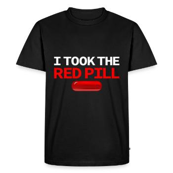 I TOOK THE RED PILL - Men's Premium Organic T-Shirt - black - Front - Nico (187cm)