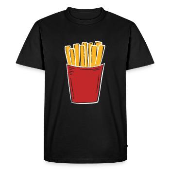 Frites Frites Fast-food Manger Faim Friandises - T-shirt Premium bio Homme - noir - Devant - Nico (187cm)