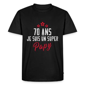 Je suis un super papy cadeau anniversaire 70 ans - T-shirt Premium bio Homme - noir - Devant - Nico (187cm)