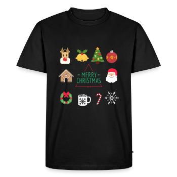 Merry Christmas - T-shirt Premium bio Homme - noir - Devant - Nico (187cm)