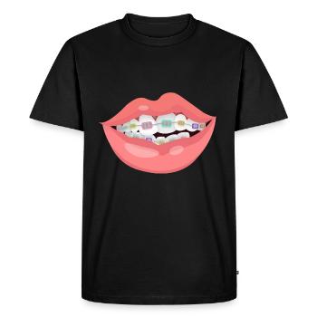 braces - Men's Premium Organic T-Shirt - black - Front - Nico (187cm)
