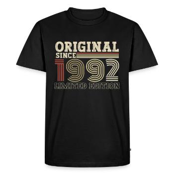 Cadeau d’anniversaire vintage original depuis 1992 - T-shirt Premium bio Homme - noir - Devant - Nico (187cm)