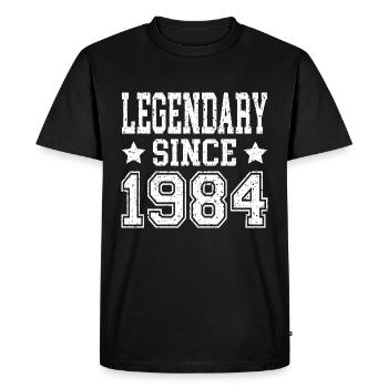 Légendaire depuis 1984 - T-shirt Premium bio Homme - noir - Devant - Nico (187cm)