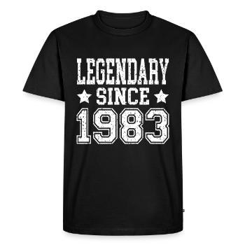 Légendaire depuis 1983 - T-shirt Premium bio Homme - noir - Devant - Nico (187cm)