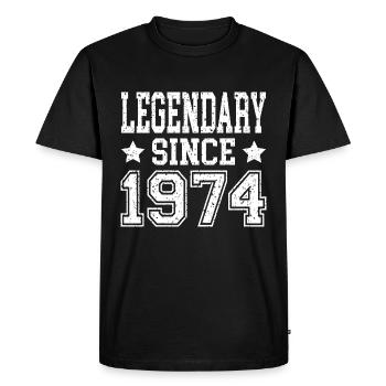 Légendaire depuis 1974 - T-shirt Premium bio Homme - noir - Devant - Nico (187cm)