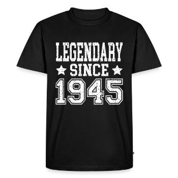 Legendary since 1945 - Men's Premium Organic T-Shirt - black - Front - Nico (187cm)