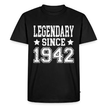 Légendaire depuis 1942 - T-shirt Premium bio Homme - noir - Devant - Nico (187cm)