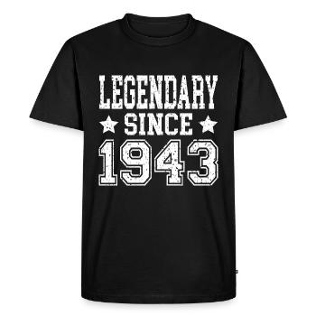 Legendary since 1943 - Men's Premium Organic T-Shirt - black - Front - Nico (187cm)