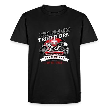 I am a triker grandpa! CH - Men's Premium Organic T-Shirt - black - Front - Nico (187cm)