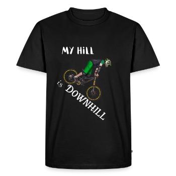 en descendant - T-shirt Premium bio Homme - noir - Devant - Nico (187cm)