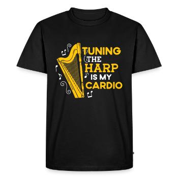 Accorder la harpe est mon harmonie drôle de harpiste - T-shirt Premium bio Homme - noir - Devant - Nico (187cm)