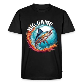 Jumping Marlin Pêche en haute mer Pêche en haute mer - T-shirt Premium bio Homme - noir - Devant - Nico (187cm)