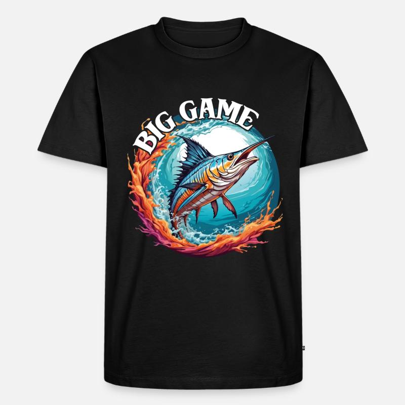 Springender Marlin Hochseefischen Tiefseefischen - Männer Premium Bio T-Shirt - Schwarz