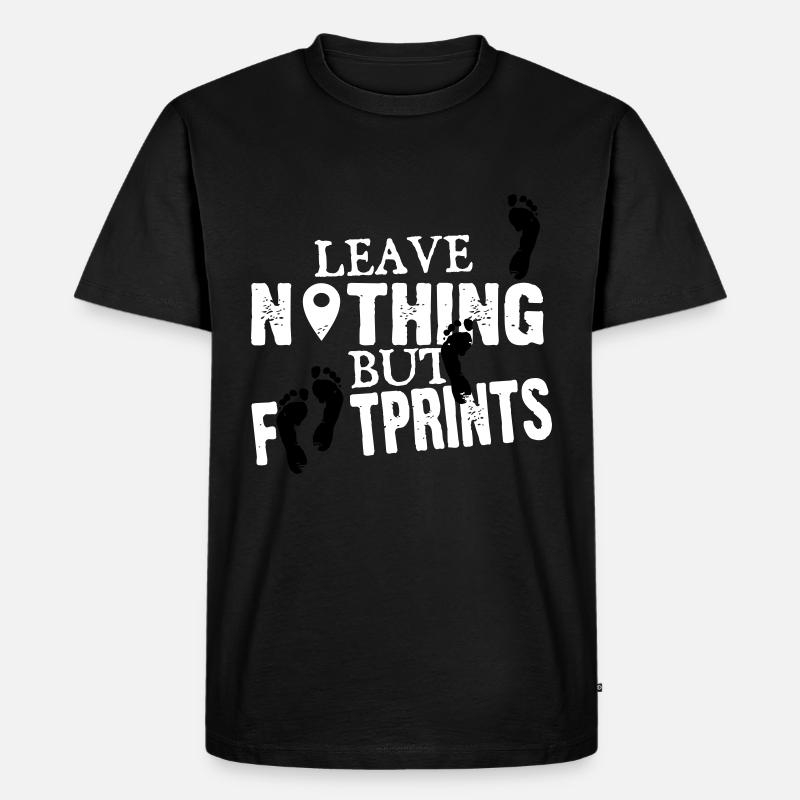 Geocaching: leave nothing but footprints - Männer Premium Bio T-Shirt - Schwarz
