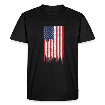 Etats-Unis Amérique Drapeau - T-shirt Premium bio Homme - noir - Devant - Nico (187cm)