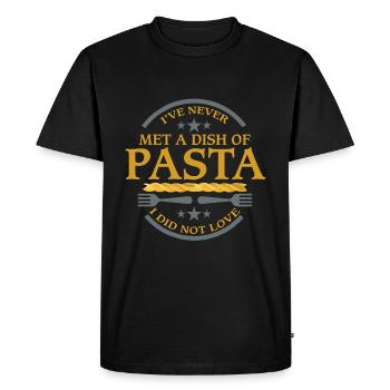 Pasta, Pasta Love Shirt - World Pasta Day - Men's Premium Organic T-Shirt - black - Front - Nico (187cm)