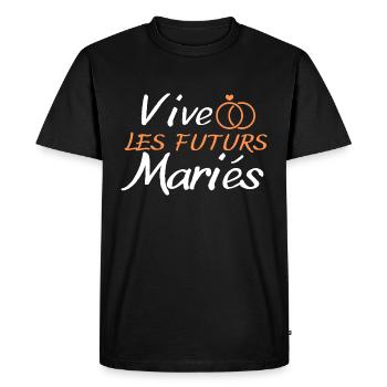 Vive les futurs Mariés - T-shirt Premium bio Homme - noir - Devant - Nico (187cm)