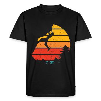 Wall Climbing Rock Climbing - Men's Premium Organic T-Shirt - black - Front - Nico (187cm)