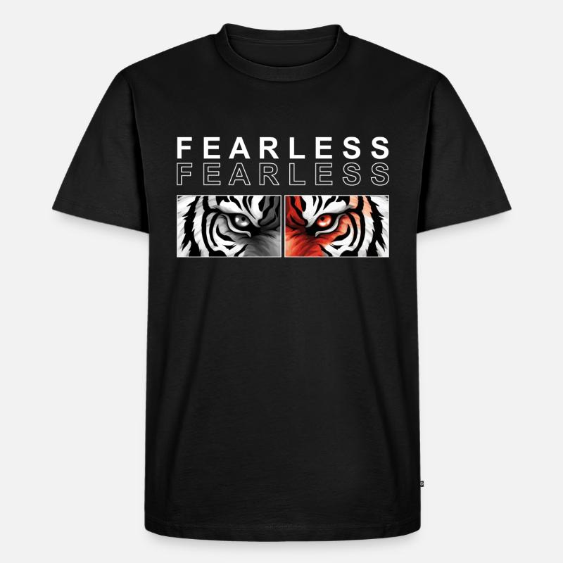 FEARLESS - Tiger - Männer Premium Bio T-Shirt - Schwarz