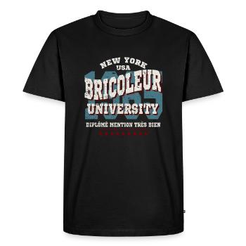 bricoleur diplomé - T-shirt Premium bio Homme - noir - Devant - Nico (187cm)