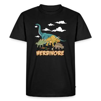Végétarien herbivore dinosaure | cadeau - T-shirt Premium bio Homme - noir - Devant - Nico (187cm)