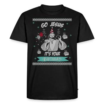 Go Jesus it's your birthday birthday gift - Men's Premium Organic T-Shirt - black - Front - Nico (187cm)