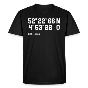 Amsterdam coordonnées - T-shirt Premium bio Homme - noir - Devant - Nico (187cm)