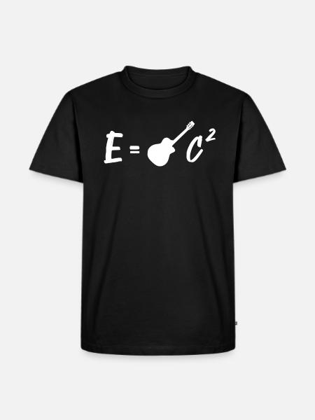 guitar funny funny e = mc - Men's Premium Organic T-Shirt - black