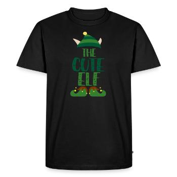 The cute elf Christmas - Men's Premium Organic T-Shirt - black - Front - Nico (187cm)
