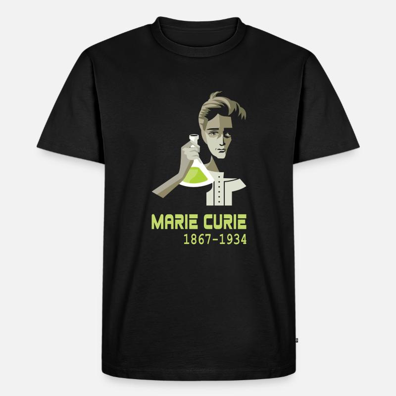 Marie Curie - Männer Premium Bio T-Shirt - Schwarz