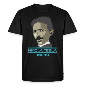 Nikola Tesla - T-shirt Premium bio Homme - noir - Devant - Nico (187cm)