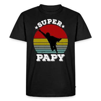 Super papy - T-shirt Premium bio Homme - noir - Devant - Nico (187cm)