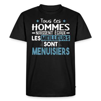 Menuisier Bois Métier Menuiserie Cadeau Humour - T-shirt Premium bio Homme - noir - Devant - Nico (187cm)