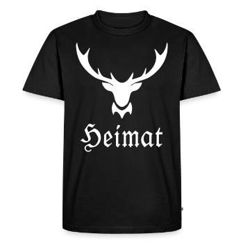 Patrie : bois de cerf - T-shirt Premium bio Homme - noir - Devant - Nico (187cm)