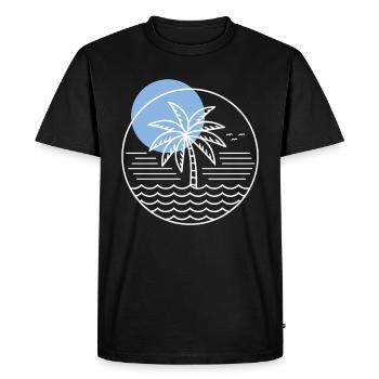 Palm Tree Circle - Men's Premium Organic T-Shirt - black - Front - Nico (187cm)