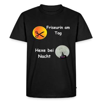 Salon de coiffure, nuit de sorcière, coiffure Halloween, chemise - T-shirt Premium bio Homme - noir - Devant - Nico (187cm)